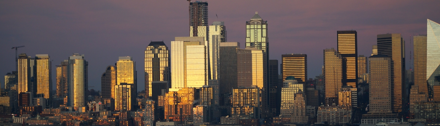 Downtown Seattle Skyline at sunset